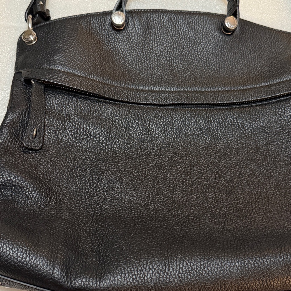 Furla Piper Dome Black Leather Shoulder Bag Top Handle - Picture 6 of 12